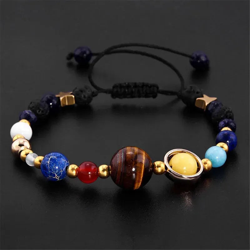 Eight Planets Alloy Bracelet, Natural Stone Bead Bracelet Women Solar System Bracelet Universe Galaxy The Eight Planets Guardian Star Natural Stone Beads Bracelet Bangle Gifts For Girls - Bellarte Enchanté Eight Planets Alloy Bracelet, Natural Stone Bead Bracelet Women Solar System Bracelet Universe Galaxy The Eight Planets Guardian Star Natural Stone Beads Bracelet Bangle Gifts For Girls